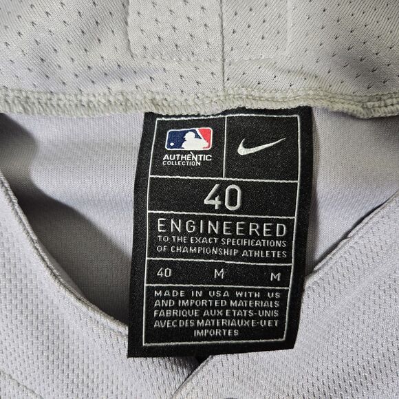 NIKE Authentic Boston Red Sox Flex Base Elite USA MADE Road Gray Jersey Mens 40 - Picture 5 of 11